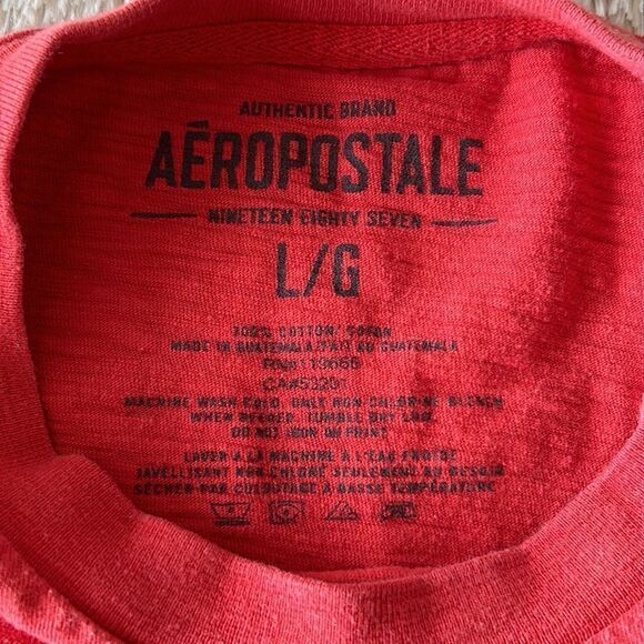 Aeropostale Short sleeve shirt red size Large - Picture 7 of 16